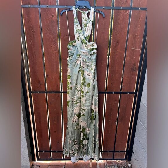 Reformation Green Silk Veria Dress - Picture 2 of 10